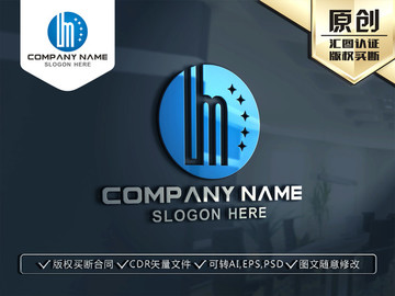 HM字母标志设计LOGO设计