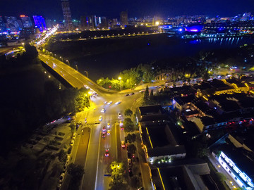 金华宏济桥夜景航拍