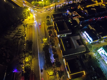 金华东市北街夜景航拍