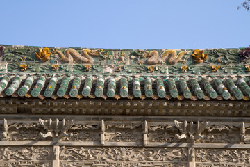 三原城隍庙影壁砖雕装饰