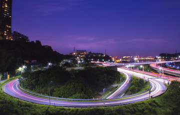 城市高速公路夜景