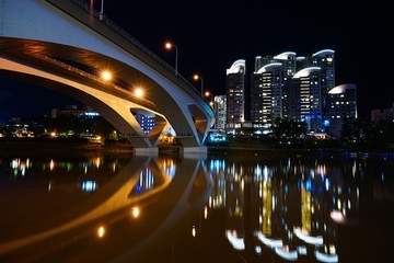 台湾碧潭的夜景