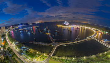 珠海歌剧院全景夜景