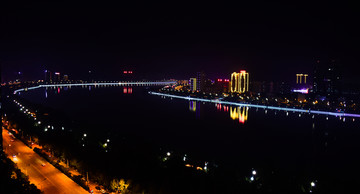 汉中市汉江夜景