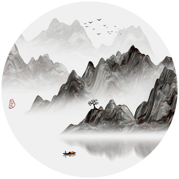 意境山水画水墨画