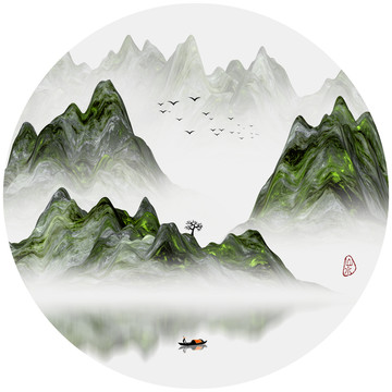 山水装饰画意境山水