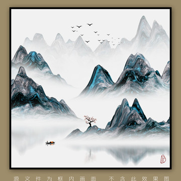 抽象意境山水画装饰画
