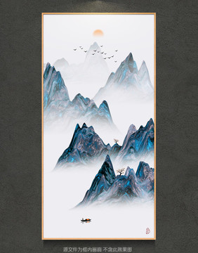 新中式玄关水墨山水画