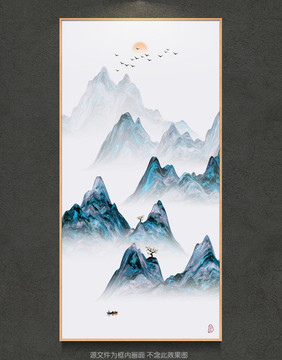 抽象意境玄关水墨山水画