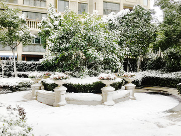 城市花园雪景