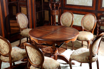 美式实木餐桌椅