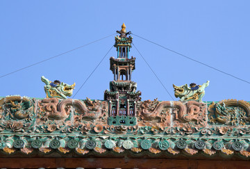 三原城隍庙戏楼南面正脊脊刹