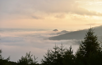 高山云海水墨画