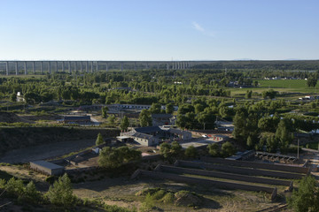 农村黄河平原村景