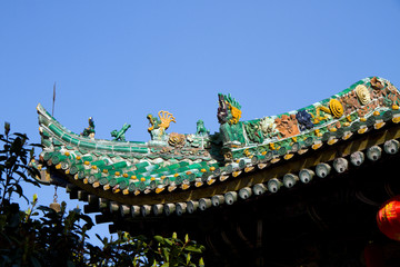 三原城隍庙城隍殿屋顶琉璃装饰