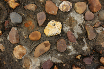 鹅卵石水泥地面