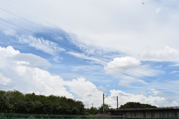 蓝天白云远景远眺