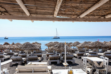 希腊圣托里尼岛黑海滩