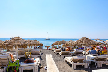 希腊圣托里尼岛黑海滩浴场