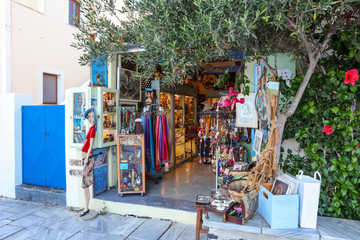 希腊圣托里尼岛纪念品商店