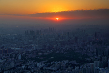 广州珠江黄昏日落