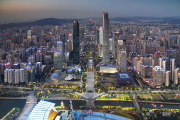 广州珠江新城花城广场夜景