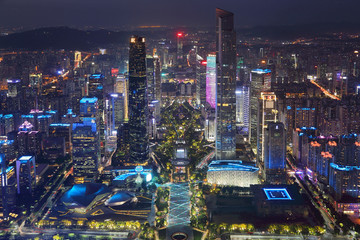 广州珠江新城花城广场夜景