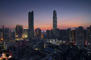 深圳罗湖城市风光夜景