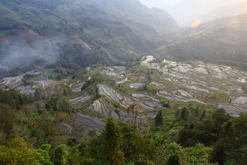 云南红河元阳梯田老虎嘴景点