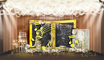 香槟色音乐婚礼设计图