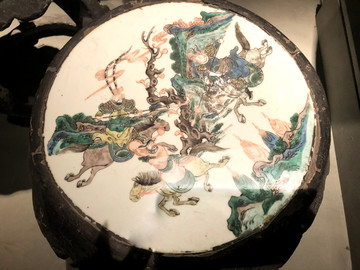 月下追萧何瓷画