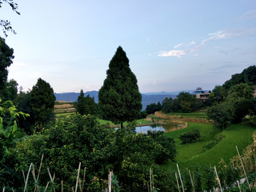 山村暮色风光