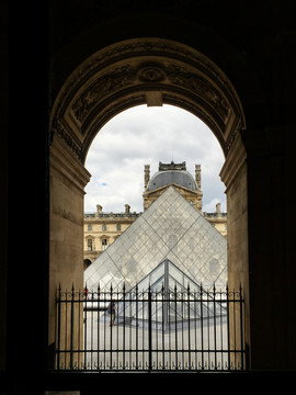 透过窗户巴黎卢浮宫