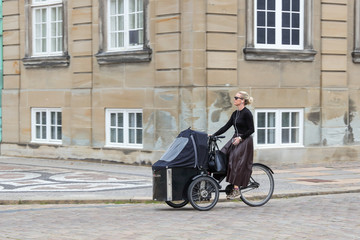 丹麦街景骑车人