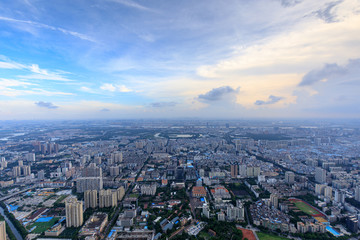 俯瞰广州海珠区全景