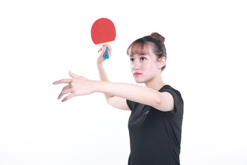 女子乒乓球摄影图