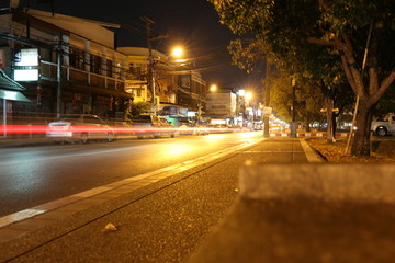 泰国清迈夜景车轨