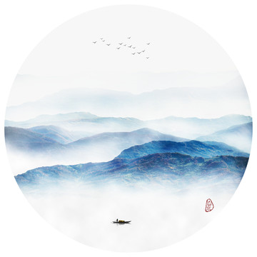 意境山水画云雾山水