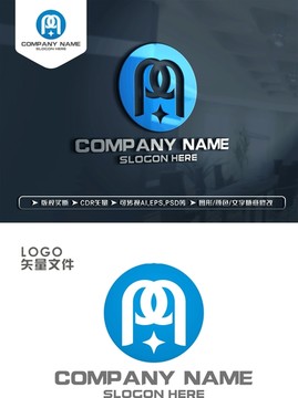 M字母创意LOGO设计