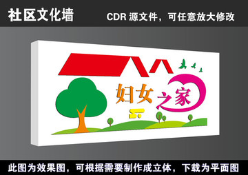 妇联妇女之家社区文化墙展板