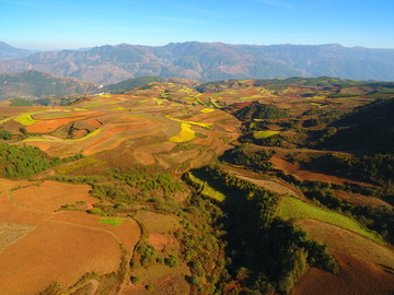 航拍东川红土地