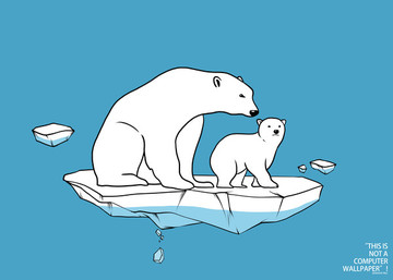北极熊浮冰海报素材