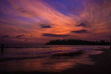 斯里兰卡美蕊沙海滩日落