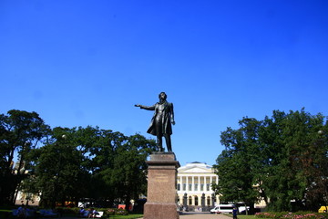 俄国诗人普希金塑像