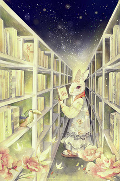 兔子看书