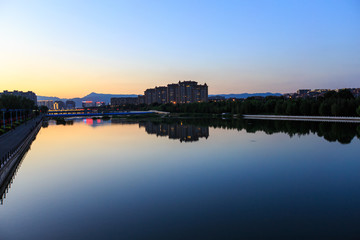 内蒙古呼和浩特东河城市夜景