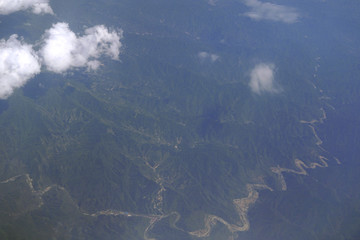 航拍高山地区地形地貌