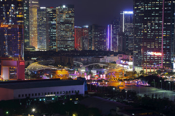 广州天河城市风光夜景