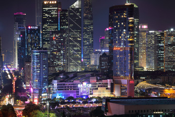 广州天河城市风光夜景