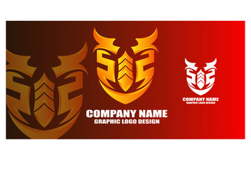 原创龙logo双龙标志设计